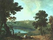 Richard  Wilson Lake Albano and Castel Gandolfo painting